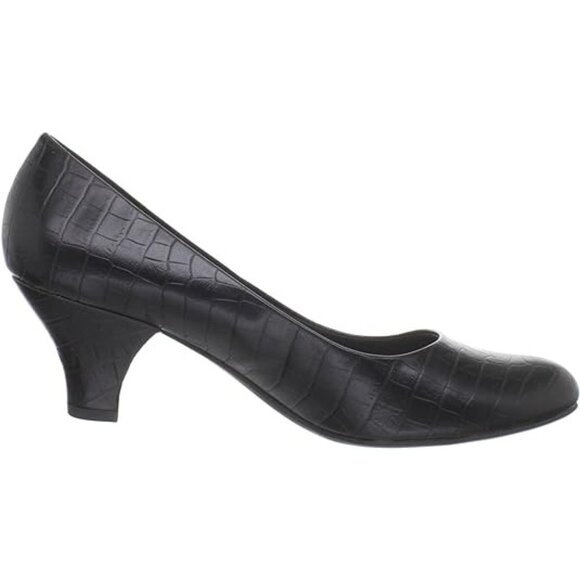Easy Street Women's Fabulous Pump black textured work comfort classic Airline - Picture 6 of 7